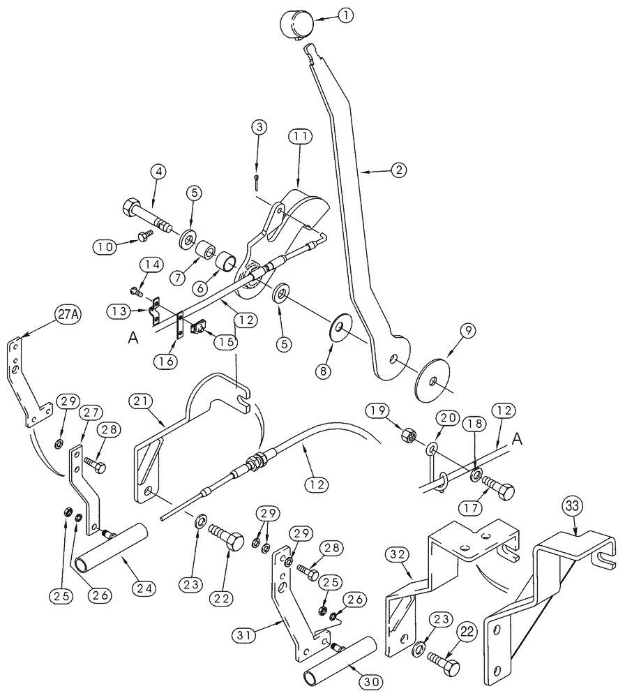 Схема запчастей Case 95XT - (03-03) - THROTTLE CONTROLS (NORTH AMERICA JAF0237964-) (03) - FUEL SYSTEM