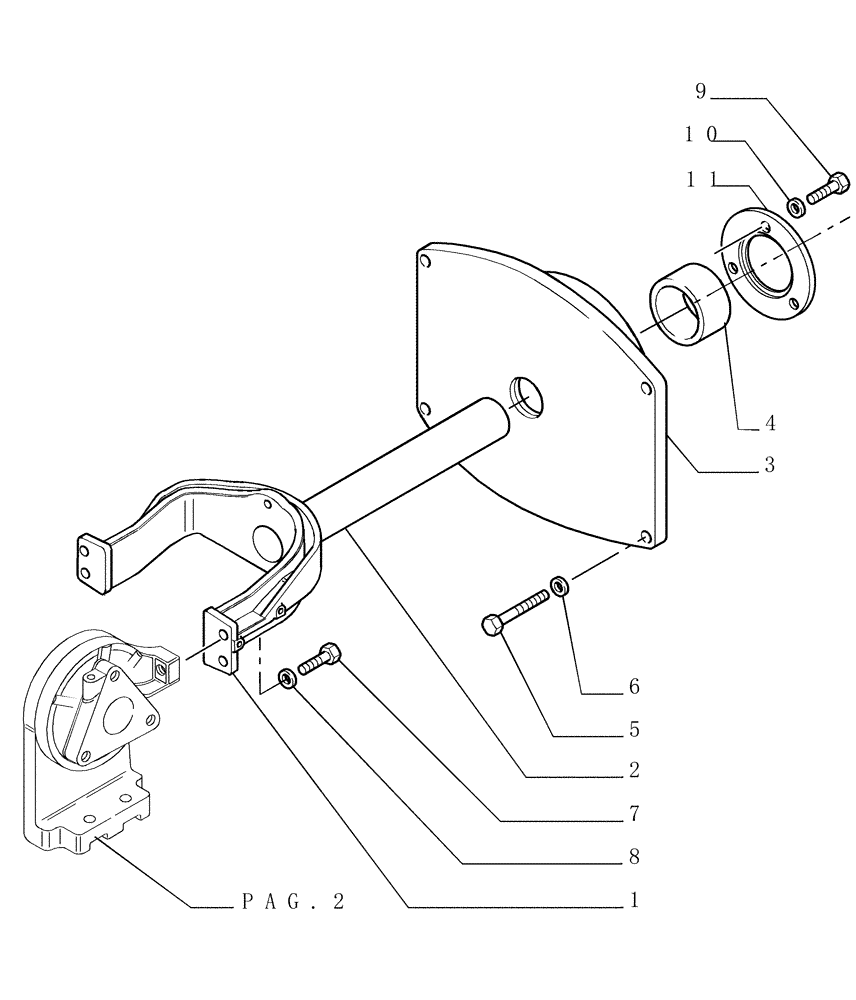 Схема запчастей Case 1850K - (2.346[03]) - TRACK IDLER - YOKE (04) - UNDERCARRIAGE