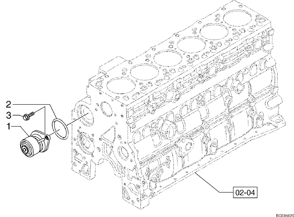 Схема запчастей Case 845B - (02-44[01]) - WATER PUMP (02) - ENGINE