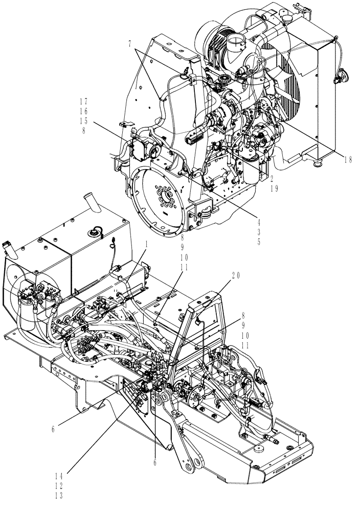 Схема запчастей Case 650L - (10.254.07) - GRID HEATER WITH RESISTOR (10) - ENGINE