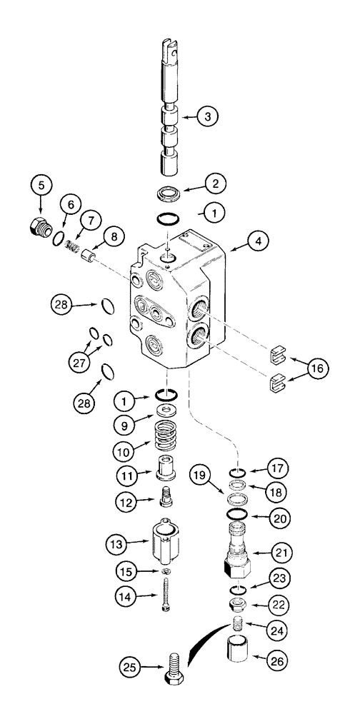 Схема запчастей Case 960 - (08-11) - VALVE SECTION INLET AND BLADE TILT (08) - HYDRAULICS