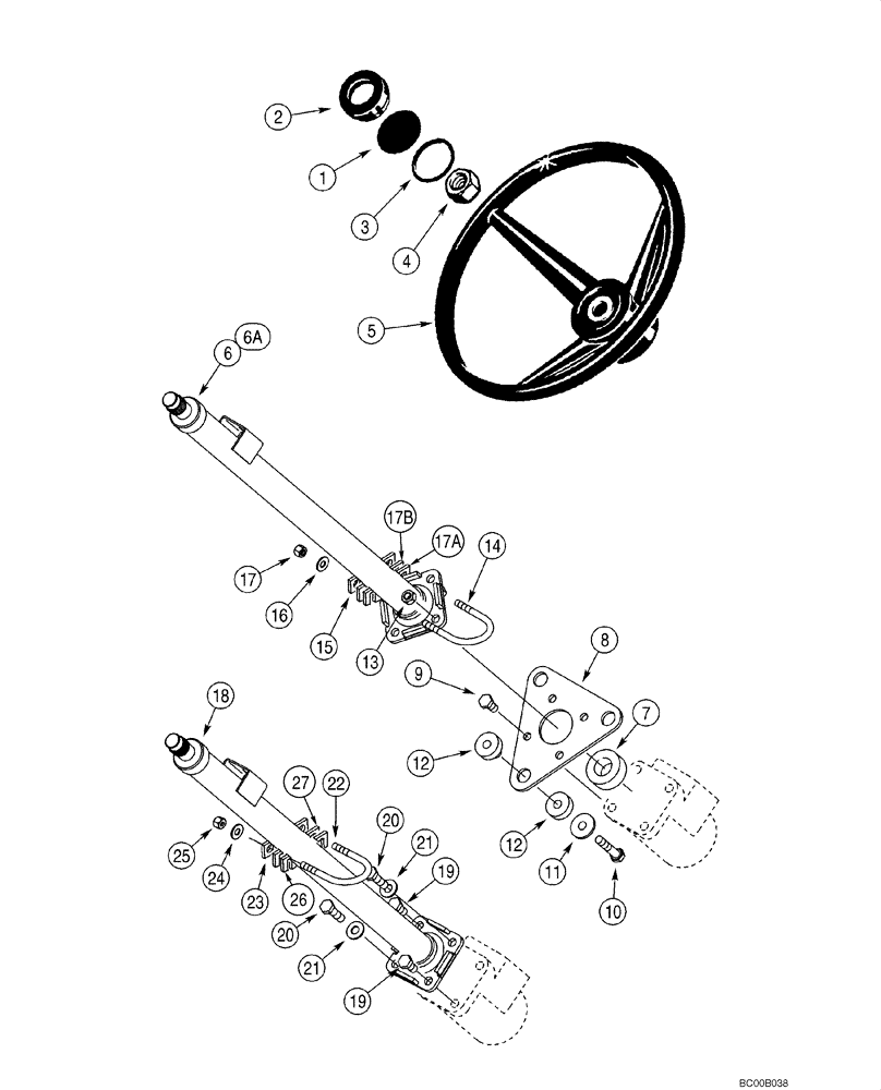 Схема запчастей Case 580M - (05-01) - STEERING WHEEL - COLUMN (05) - STEERING