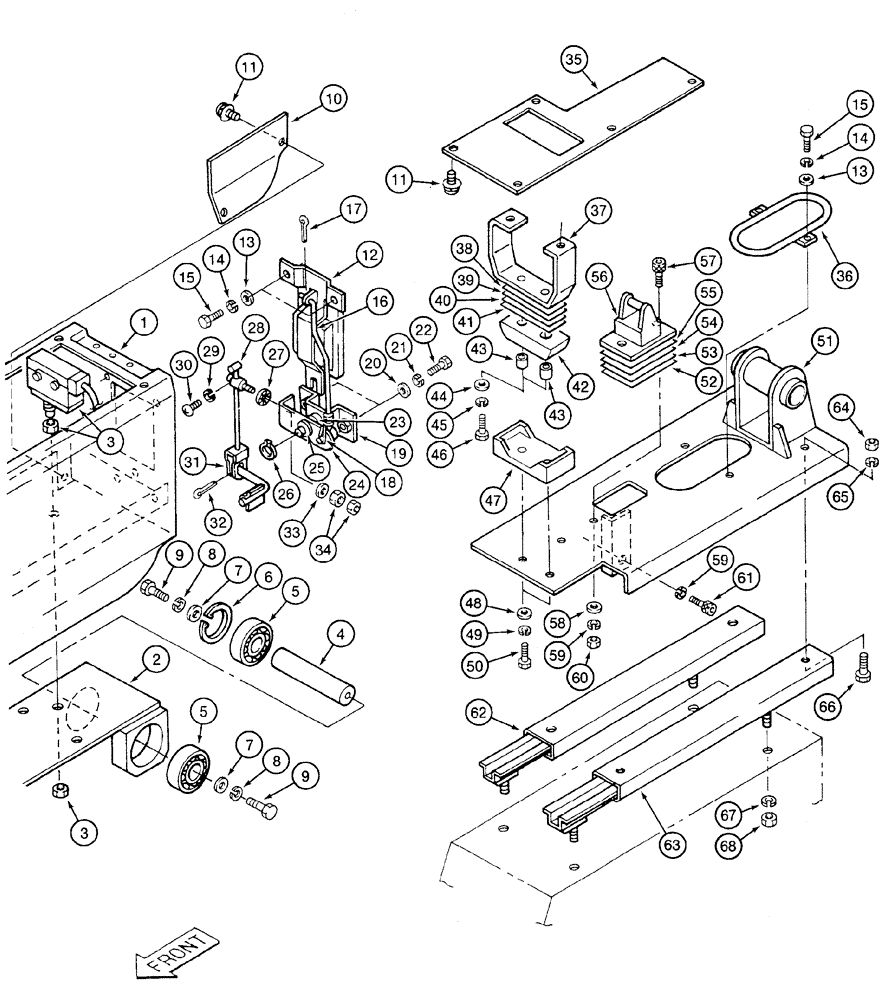 Схема запчастей Case 9020 - (9-24) - LEFT-HAND CONTROL CONSOLE AND LINKAGE, PLATFORM TO SLIDE RAILS (09) - CHASSIS