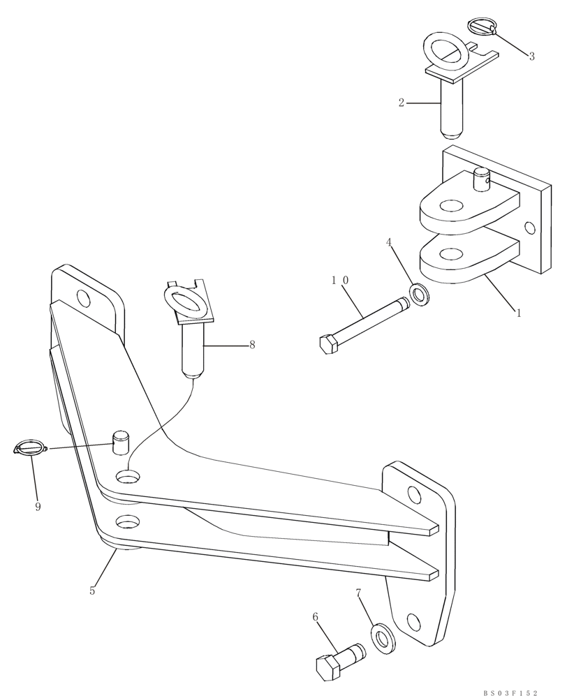 Схема запчастей Case 750K - (09-07) - DRAWBAR - HOOK, TOWING (09) - CHASSIS/ATTACHMENTS