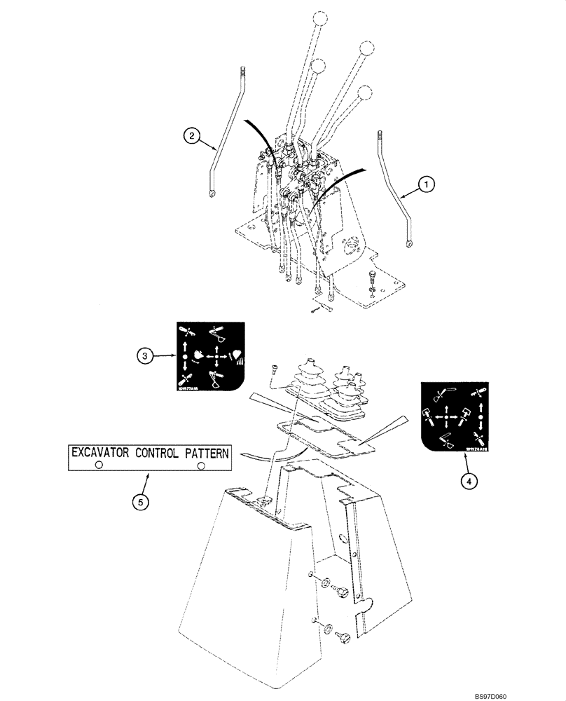 Схема запчастей Case 580M - (09-17) - CONTROLS - BACKHOE, EXCAVATOR CONTROL PATTERN (09) - CHASSIS/ATTACHMENTS