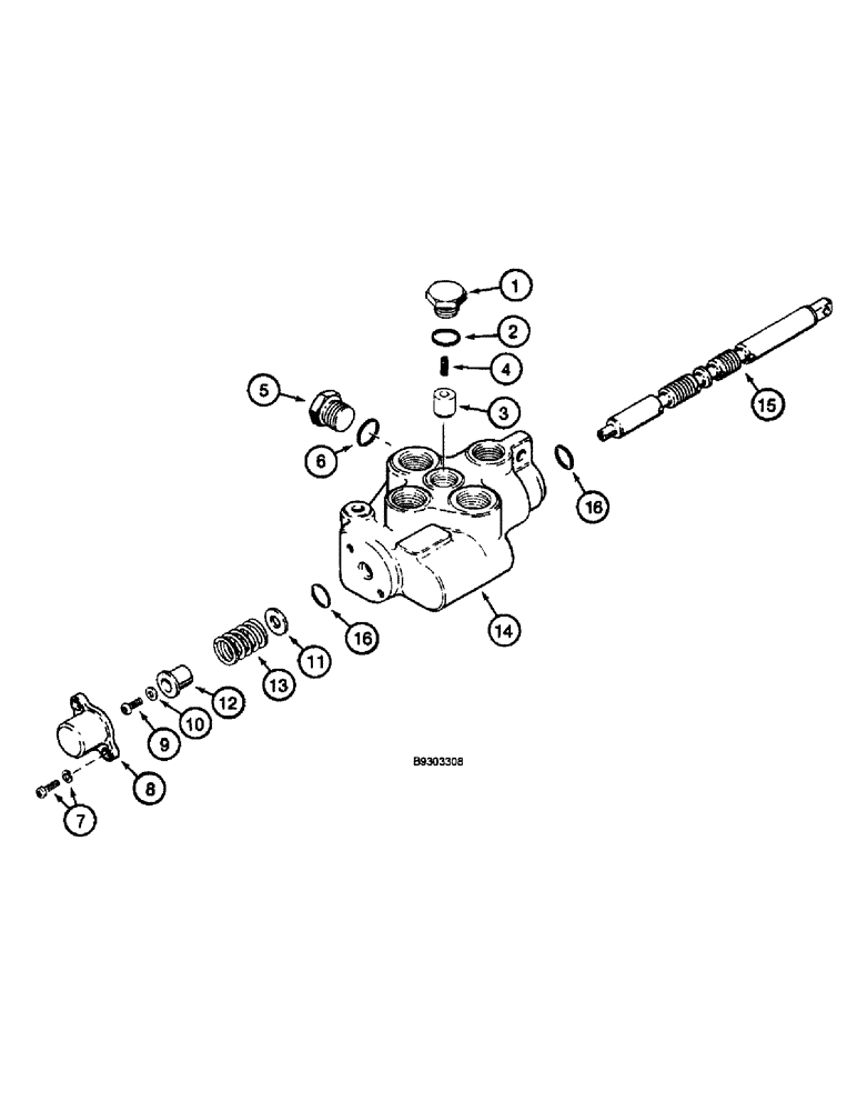 Схема запчастей Case 660 - (8-085I) - AUXILIARY CONTROL VALVE (08) - HYDRAULICS