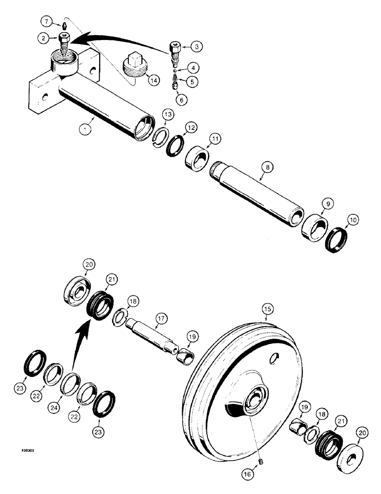 Схема запчастей Case 475 - (178) - TRACK ADJUSTER ASSEMBLY (48) - TRACKS & TRACK SUSPENSION