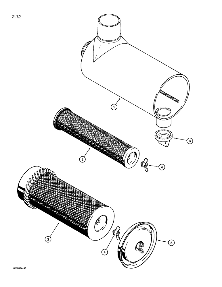 Схема запчастей Case 621 - (2-12) - AIR CLEANER ASSEMBLY (02) - ENGINE