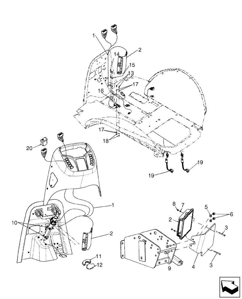 Схема запчастей Case 580SM - (55.100.69) - ELECTRICAL - TRANSMISSION, POWERSHIFT (55) - ELECTRICAL SYSTEMS