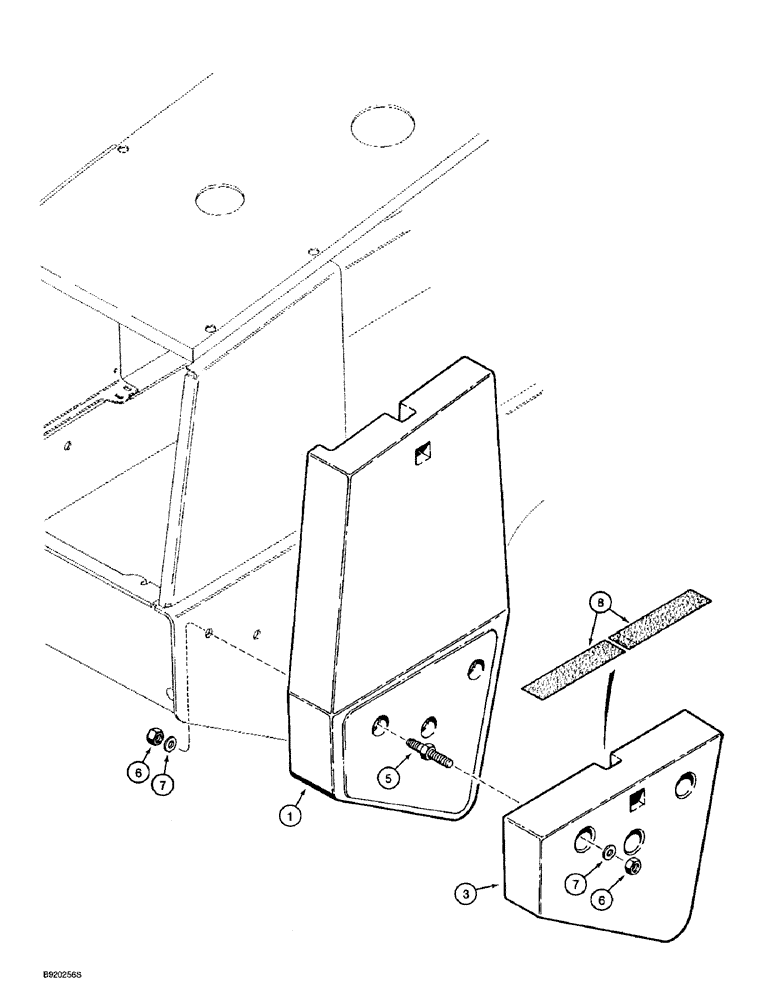 Схема запчастей Case 721B - (9-026) - COUNTERWEIGHTS, 3400 POUND TOTAL WEIGHT (09) - CHASSIS/ATTACHMENTS