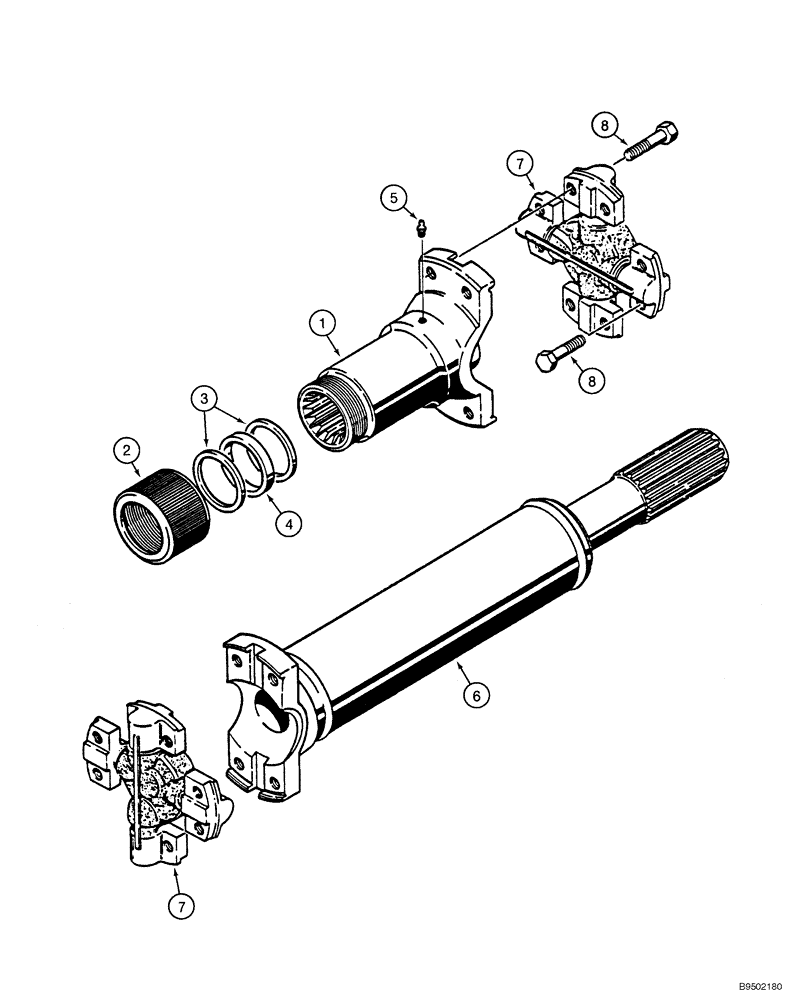 Схема запчастей Case 1150H_IND - (06-03) - DRIVE SHAFT (06) - POWER TRAIN