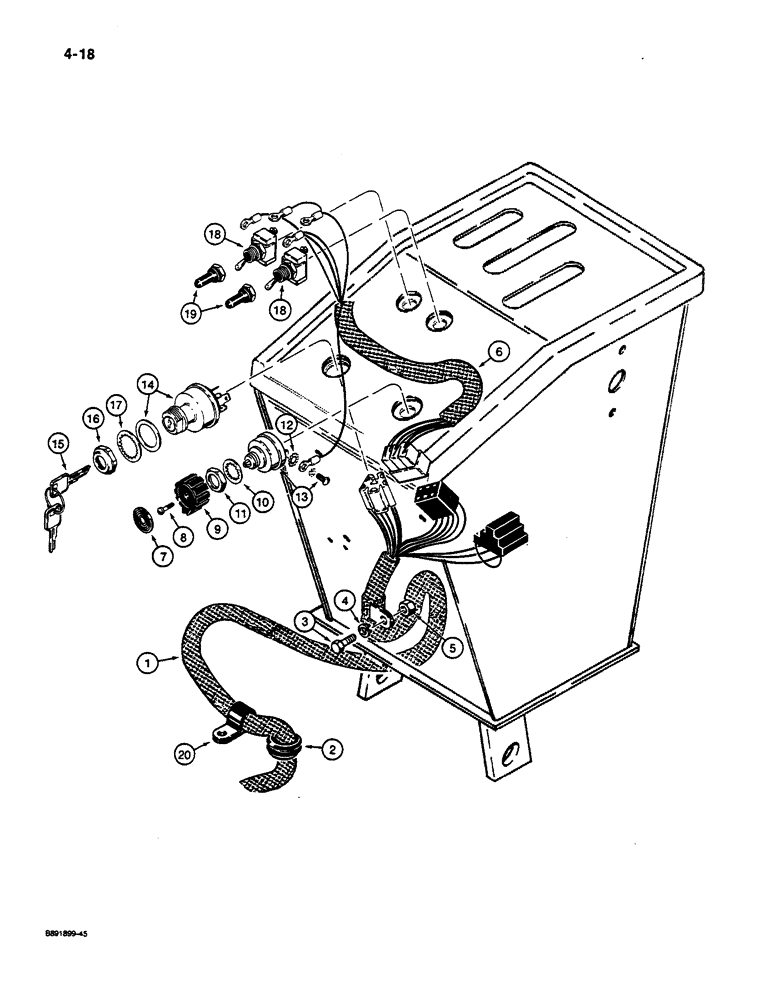 Схема запчастей Case W14C - (4-18) - FRONT HARNESS - CONSOLE (04) - ELECTRICAL SYSTEMS