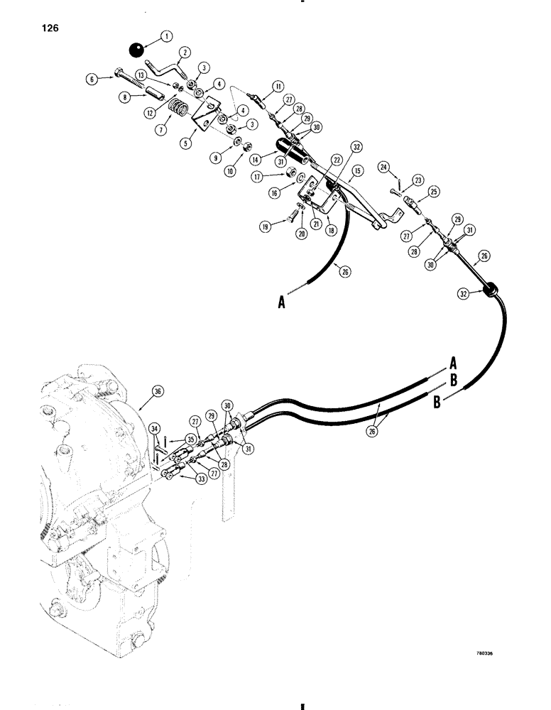 Схема запчастей Case W11 - (126) - TRANSMISSION CONTROL PARTS (06) - POWER TRAIN