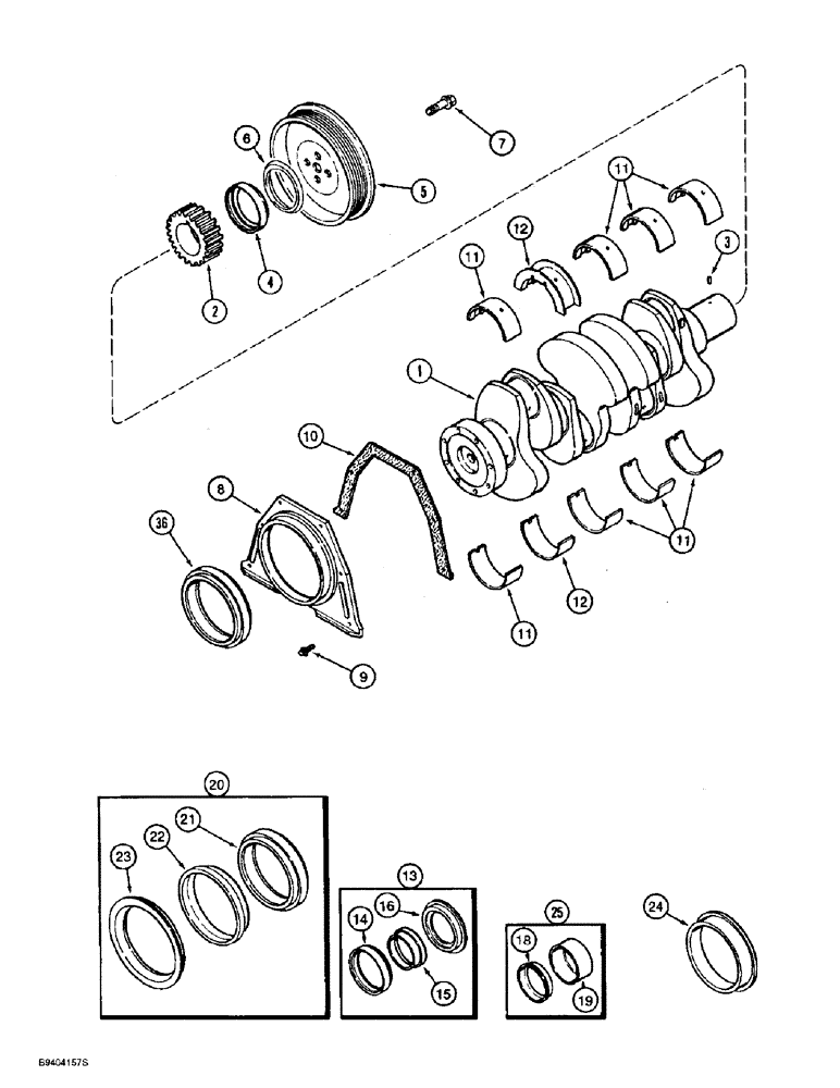 Схема запчастей Case 860 - (2-40) - CRANKSHAFT - 4T-390 ENGINE (02) - ENGINE