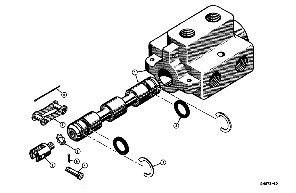 Схема запчастей Case 310E - (072) - D26726 DIVERSION VALVE (07) - HYDRAULIC SYSTEM