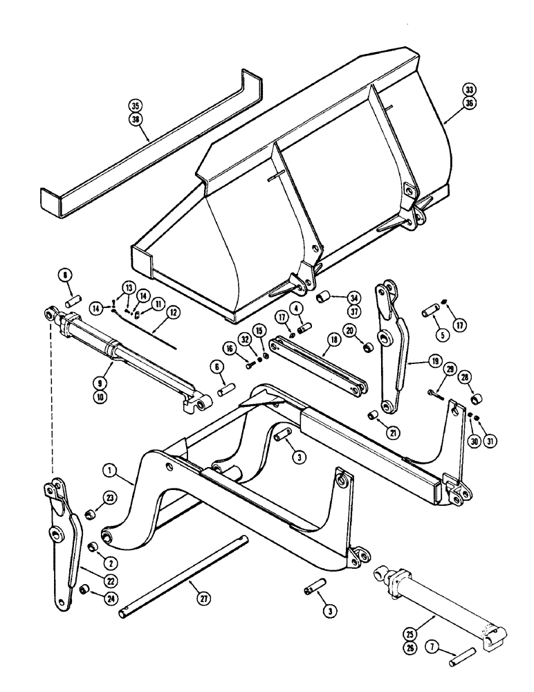 Схема запчастей Case W5A - (176) - LIFT ARM AND ATTACHING PARTS (09) - CHASSIS