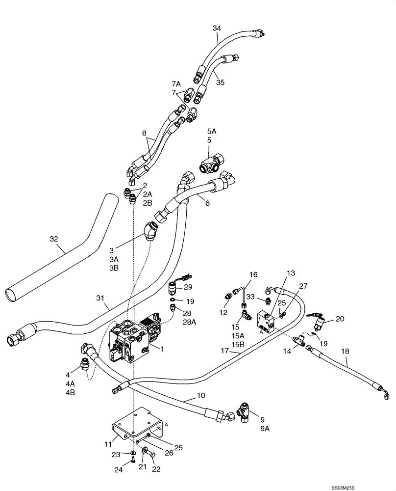 Схема запчастей Case 521E - (05-13) - JOYSTICK STEERING - HYDRAULICS - AUXILIARY (05) - STEERING