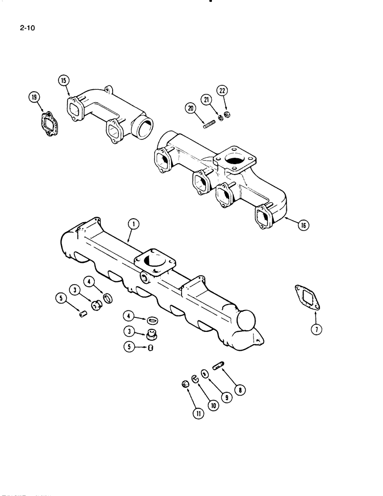 Схема запчастей Case W18B - (2-10) - MANIFOLDS, 504BD ENGINE (02) - ENGINE