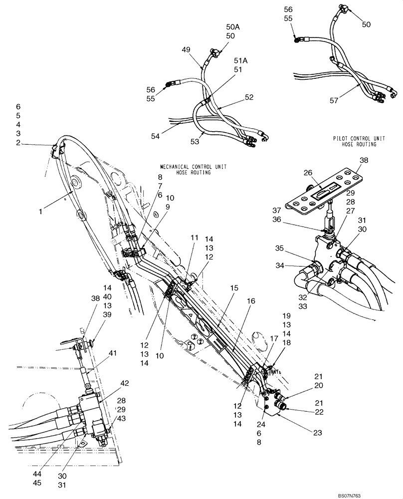 Схема запчастей Case 450 - (08-07) - HYDRAULICS - SECONDARY FRONT AUXILIARY (08) - HYDRAULICS