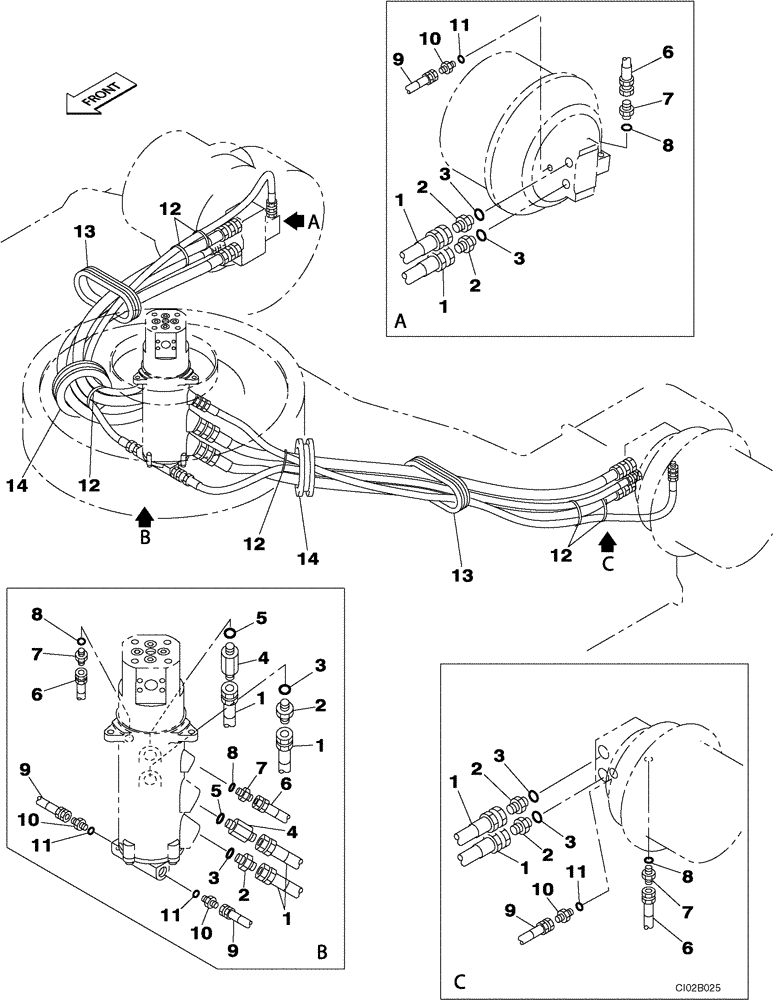 Схема запчастей Case CX460 - (06-06) - HYDRAULICS, TRACK DRIVE - UNDERCARRIAGE, RETRACTABLE (06) - POWER TRAIN