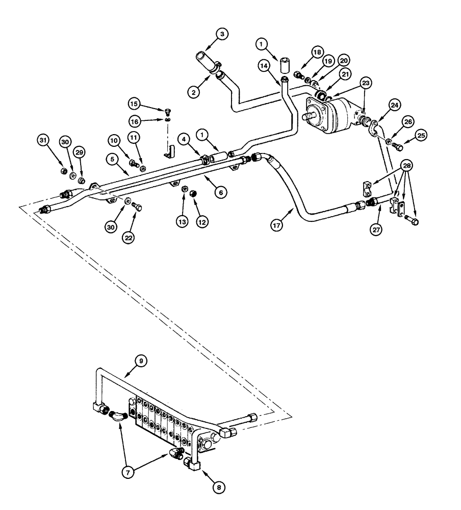 Схема запчастей Case 885 - (08.26[00]) - REAR HYDRAULIC CIRCUIT (08) - HYDRAULICS