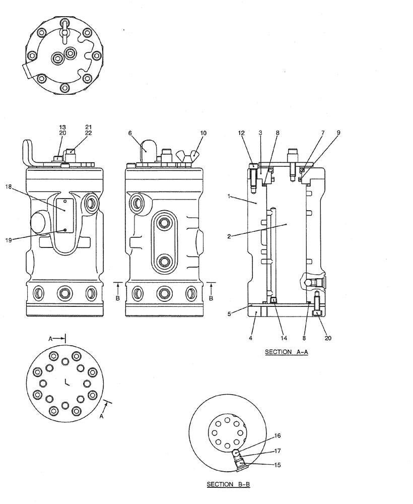 Схема запчастей Case CX27B PV13 - (07-044) - VALVE ASSY, SELECTOR, P/N PX30V00060F1 ELECTRICAL AND HYDRAULIC COMPONENTS