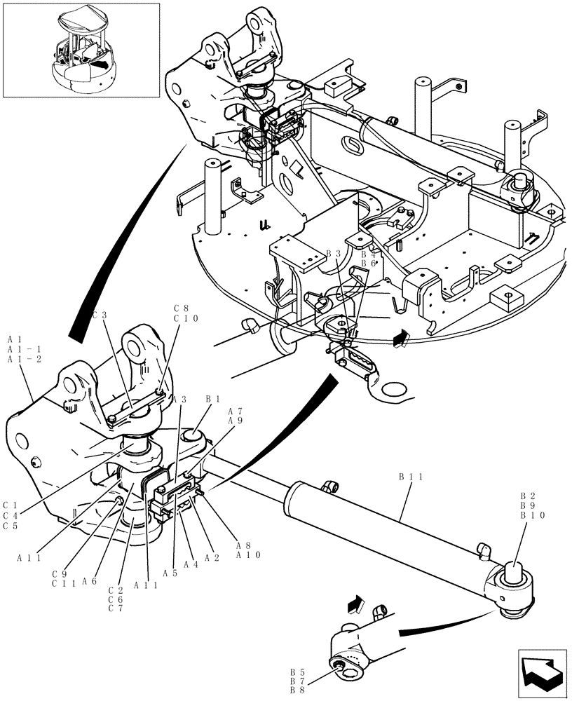 Схема запчастей Case CX36B - (013-60[1-01]) - BRACKET ASSY, SWING (NIBBLER & BREAKER) (39) - FRAMES AND BALLASTING