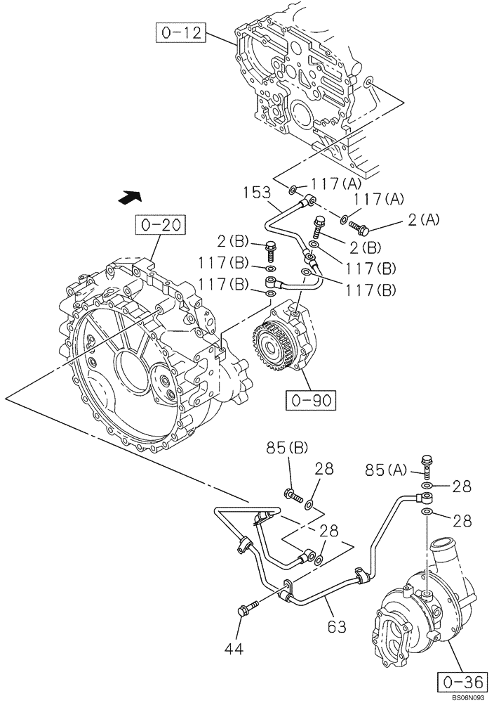 Схема запчастей Case CX240BLR - (02-30) - OIL CIRCUIT (02) - ENGINE