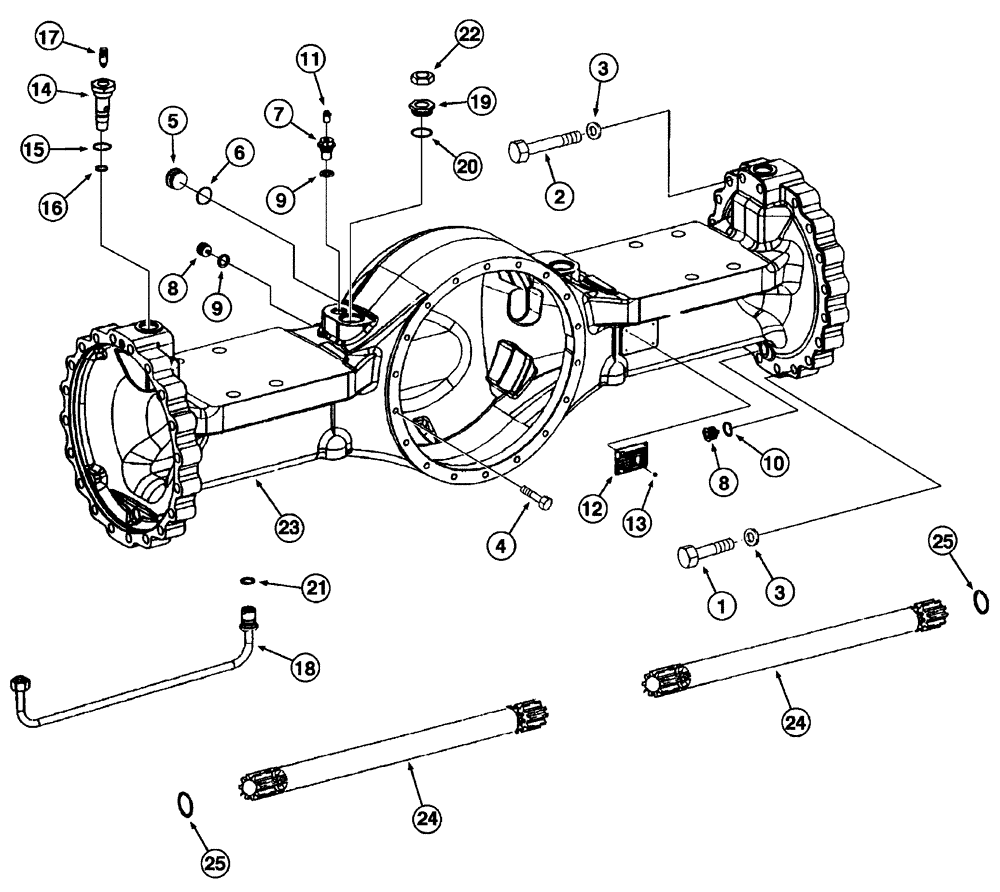 Схема запчастей Case 821C - (06-25) - AXLE, FRONT HOUSING JEE0123403- (06) - POWER TRAIN