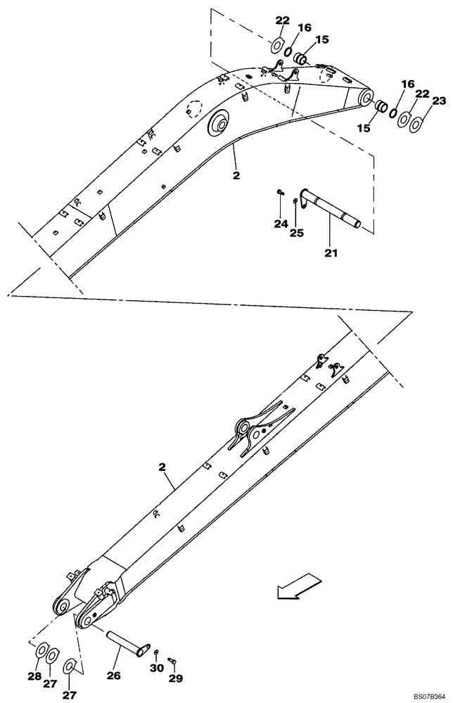 Схема запчастей Case CX240BLR - (09-37) - BOOM (09) - CHASSIS/ATTACHMENTS