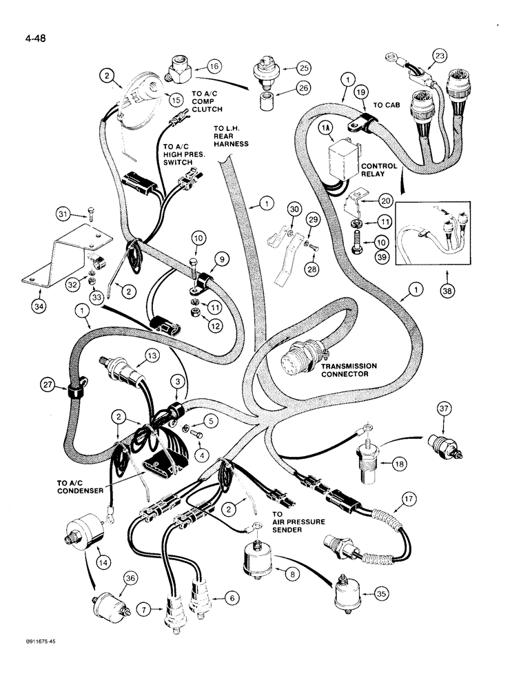 Схема запчастей Case 721 - (4-48) - REAR HARNESS, ENGINE RIGHT-HAND SIDE (04) - ELECTRICAL SYSTEMS