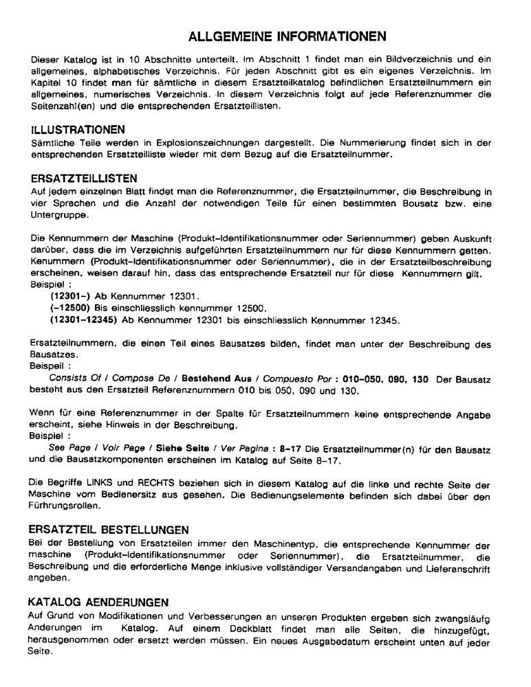 Схема запчастей Case 688 - (1-4) - ALLGEMEINE INFORMATIONEN 