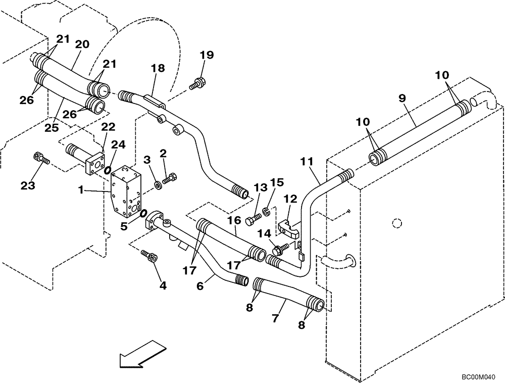 Схема запчастей Case CX130 - (08-013) - HYDRAULICS - RESERVOIR RETURN (08) - HYDRAULICS