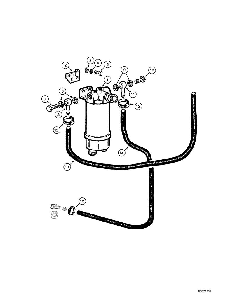 Схема запчастей Case 885 - (03.05[00]) - FUEL LINE - FUEL FILTER (03) - FUEL SYSTEM