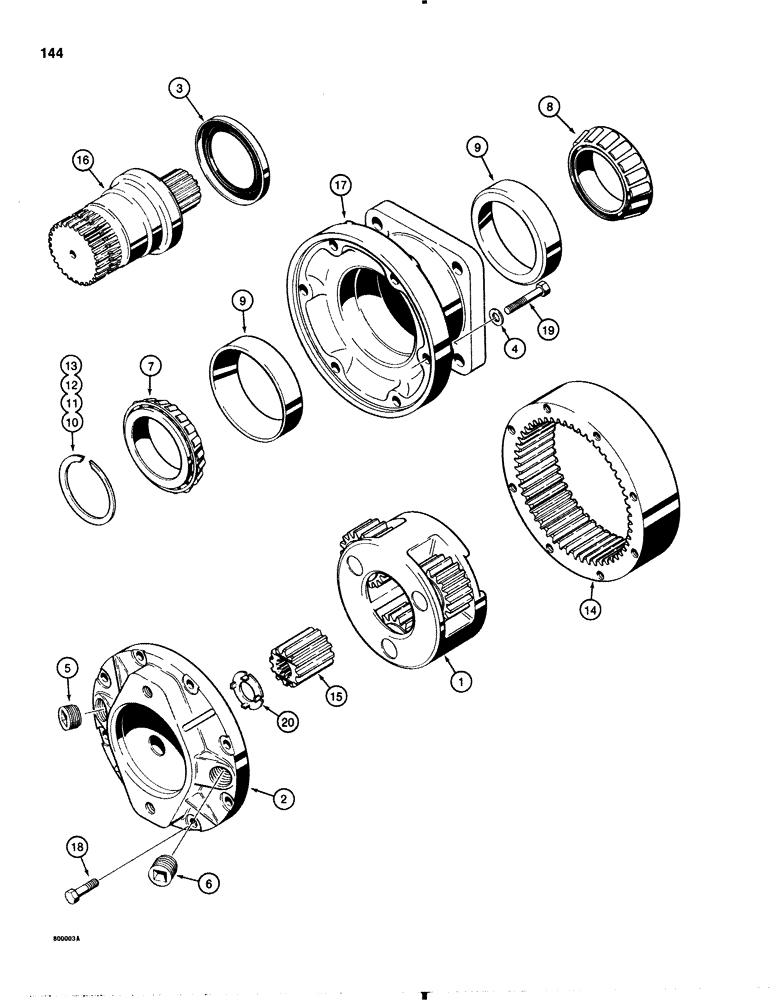 Схема запчастей Case 1845B - (144) - D83254 PLANETARY (06) - POWER TRAIN