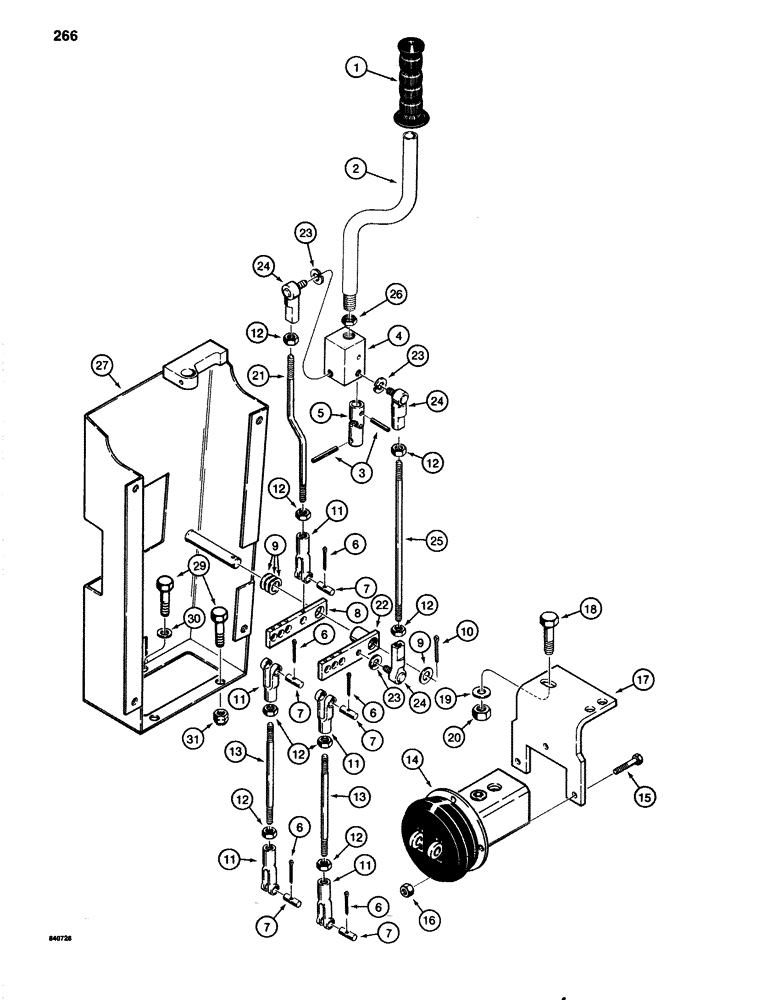 Схема запчастей Case 1080 - (266) - HAND LEVER CONTROLS, MODELS WITH CLEVISES AT ROD ENDS (SEE ITEM 11) (35) - HYDRAULIC SYSTEMS