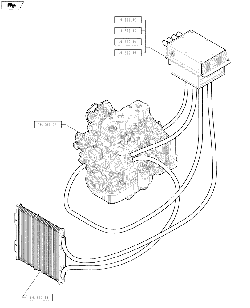 Схема запчастей Case 590SN - (00.000.50) - PICTORIAL INDEX - CAB CLIMATE CONTROL (00) - GENERAL & PICTORIAL INDEX