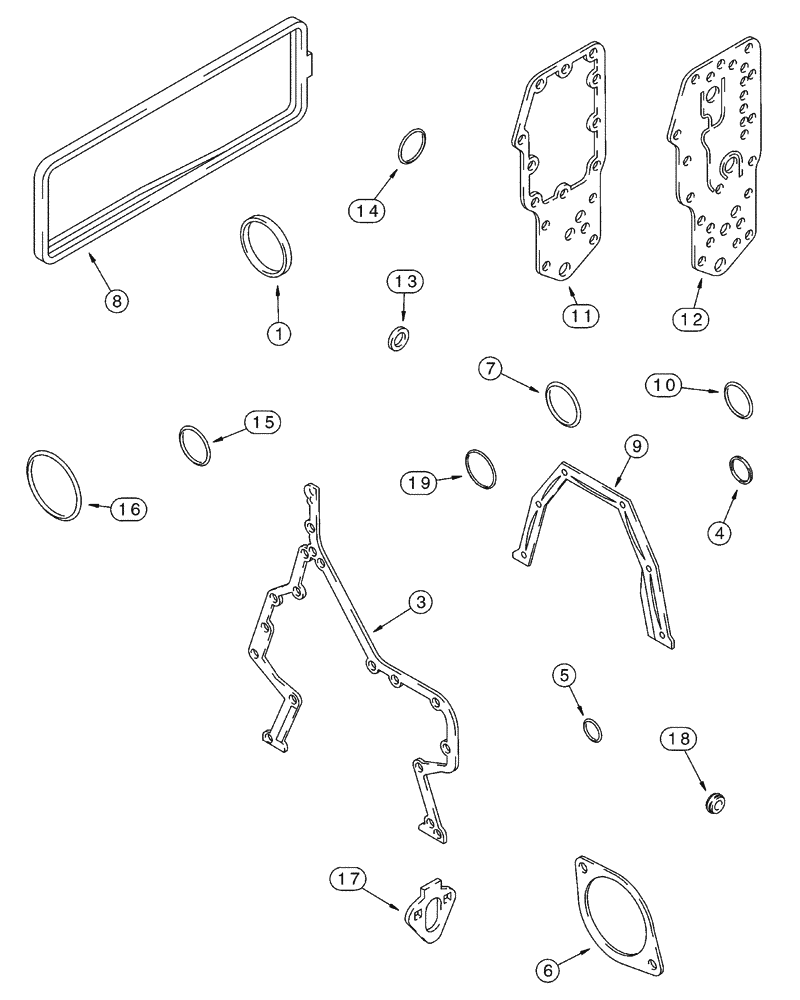 Схема запчастей Case 521D - (02-29) - GASKET KIT, CYLINDER BLOCK (02) - ENGINE