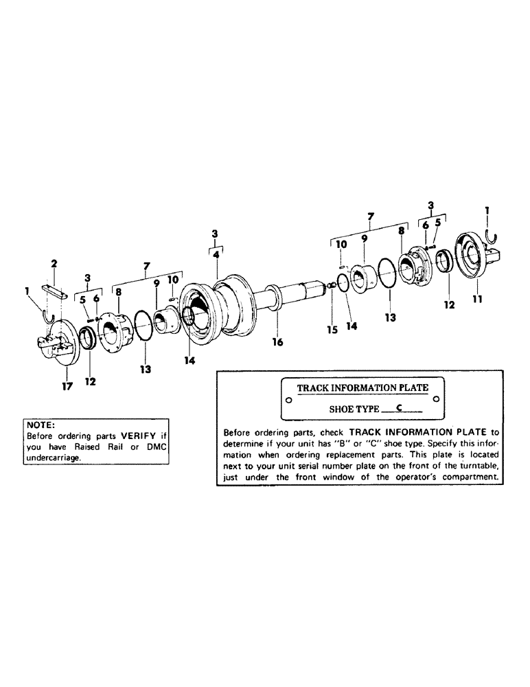 Схема запчастей Case 50 - (B16) - RAISED RAIL TRACK ROLLER (48) - TRACKS & TRACK SUSPENSION