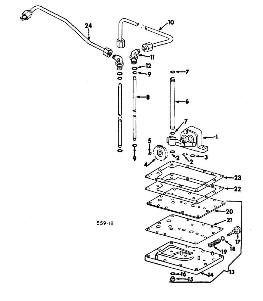 Схема запчастей Case 3400 - (076) - HYDRAULIC PUMP AND CONNECTIONS - TRACTORS W/FORWARD AND REVERSE (35) - HYDRAULIC SYSTEMS