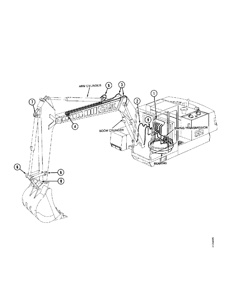 Схема запчастей Case 888 - (1-36) - PICTORIAL INDEX, LUBRICATION LINES (00) - PICTORIAL INDEX