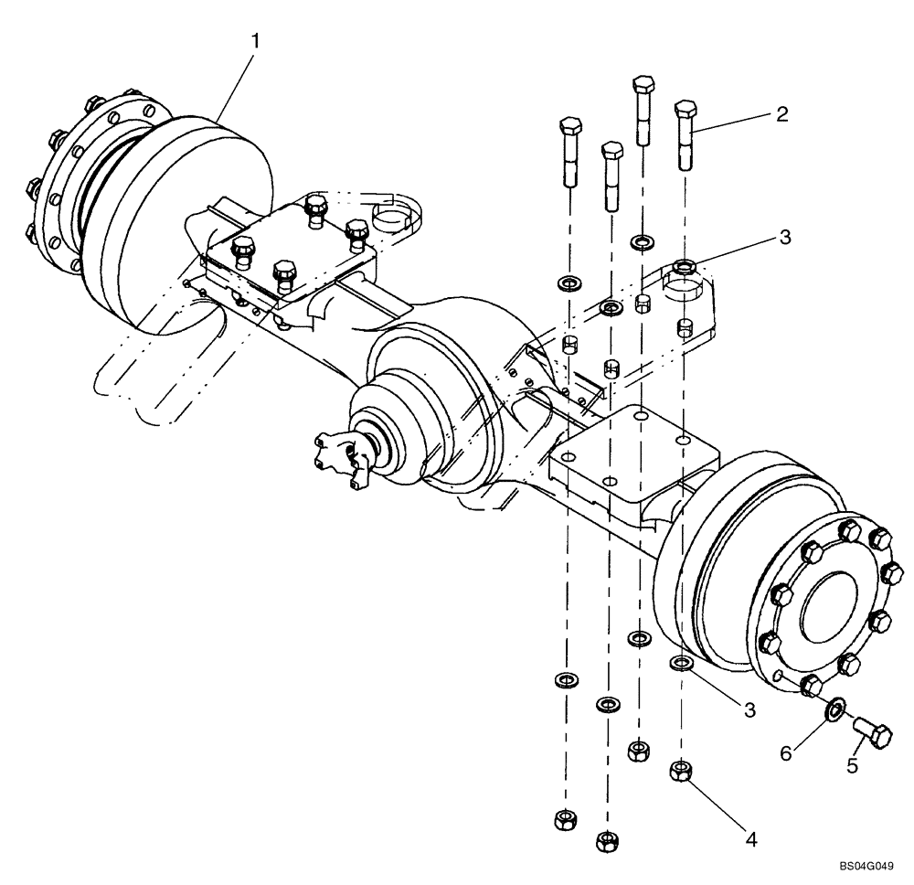 Схема запчастей Case 521D - (06-23) - AXLE, FRONT - MOUNTING (06) - POWER TRAIN