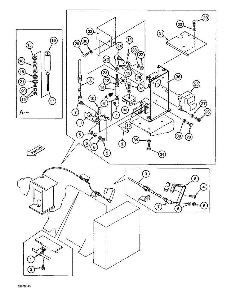 Схема запчастей Case 9020B - (3-010) - THROTTLE AND FUEL SHUTOFF CONTROLS, P.I.N. DAC02#2001 AND AFTER (03) - FUEL SYSTEM