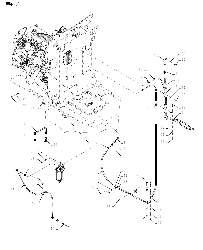 Схема запчастей Case 1021F - (10.214.01) - FUEL LINE (10) - ENGINE