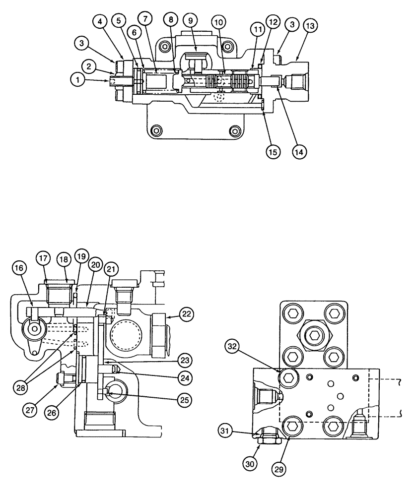 Схема запчастей Case 9040 - (8-22) - 153393A1 HYDRAULIC PUMP, REAR REGULATOR ASSEMBLY, FEED BACK LEVER AND CONTROL ASSEMBLY (08) - HYDRAULICS