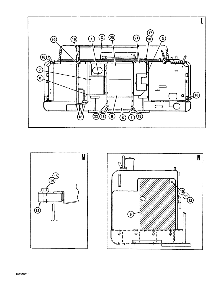 Схема запчастей Case 9060B - (9-034) - UPPER STRUCTURE - CONTINUED, *P.I.N. EAC06010126 ONLY (09) - CHASSIS