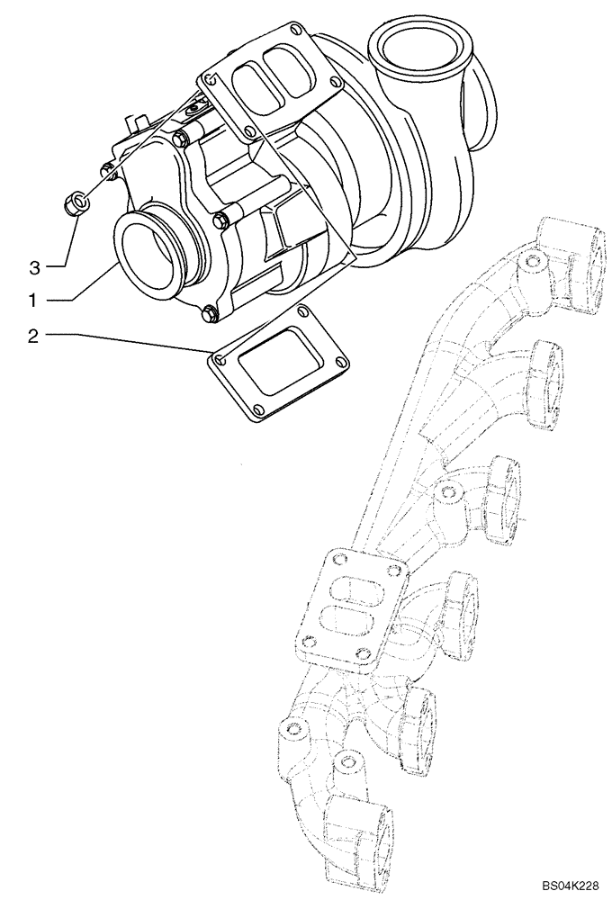 Схема запчастей Case 850K - (02-29) - TURBOCHARGER (02) - ENGINE