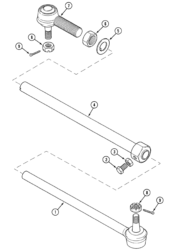 Схема запчастей Case 380B - (5-26) - TIE ROD - ADJUSTABLE STRAIGHT FRONT AXLE (05) - STEERING