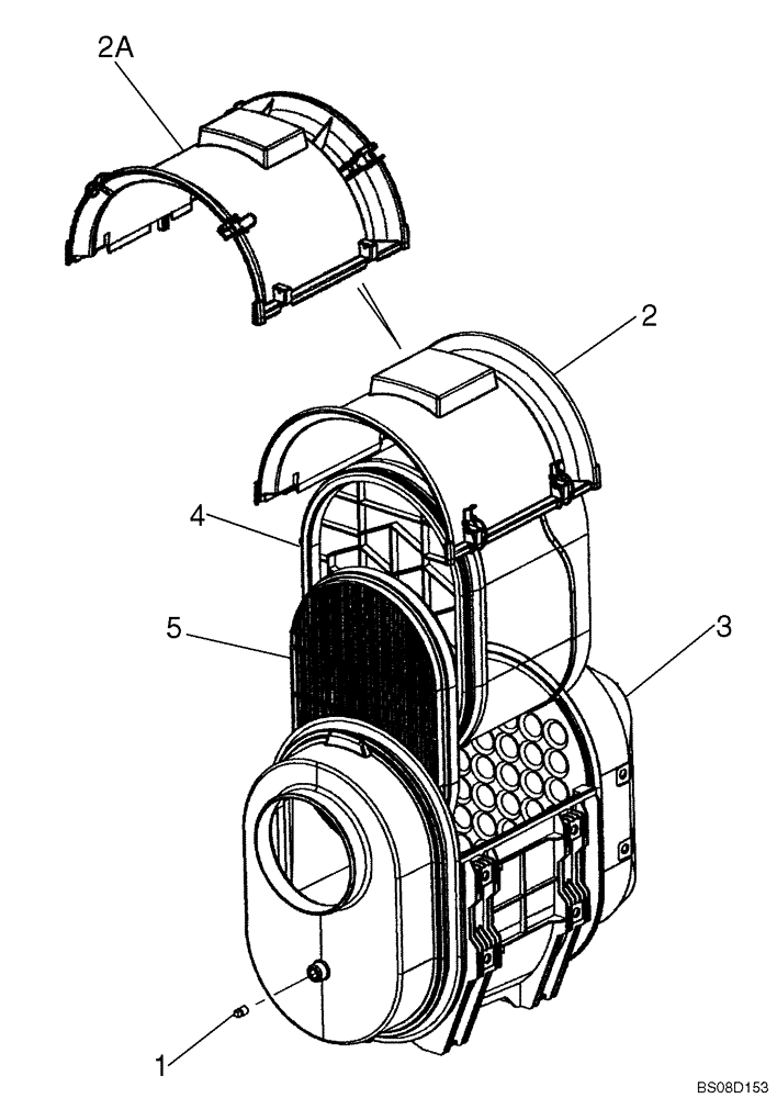 Схема запчастей Case 921E - (02-08A) - AIR CLEANER ASSY (02) - ENGINE