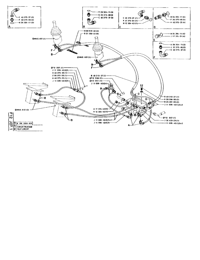 Схема запчастей Case 90BCL - (190) - PIL OT CIRCUIT (07) - HYDRAULIC SYSTEM